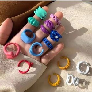 Anthro 5pcs Ring Set Dopamine Colorful Rainbow